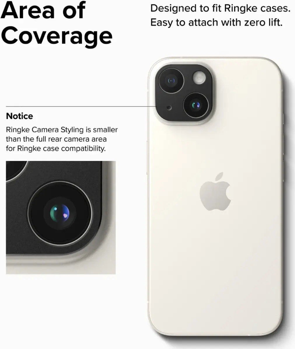 Ringke Camera Styling Apple iPhone 15 / 15 Plus Camera Protector Zwart afbeelding 6