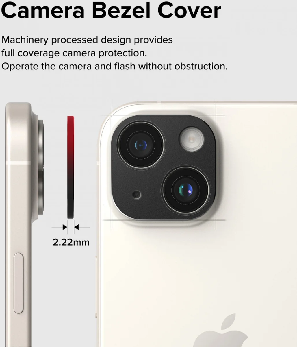 Ringke Camera Styling Apple iPhone 15 / 15 Plus Camera Protector Zwart afbeelding 7