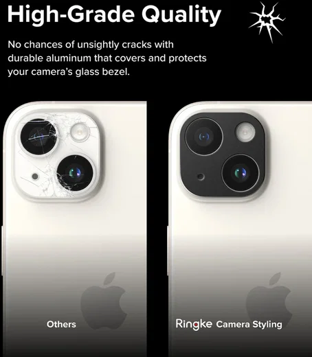Ringke Camera Styling Apple iPhone 15 / 15 Plus Camera Protector Zwart afbeelding 8