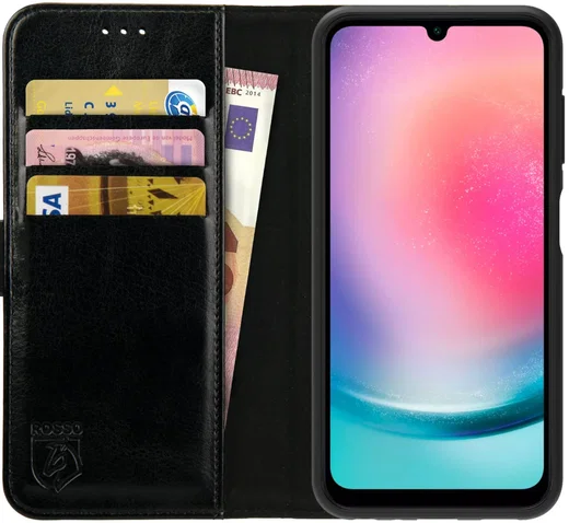 Rosso Element Samsung Galaxy A25 Hoesje Book Case Wallet Zwart afbeelding 1