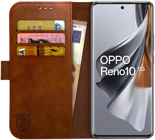 Rosso Element Oppo Reno 10 Pro Hoesje Book Case Wallet Bruin afbeelding 1