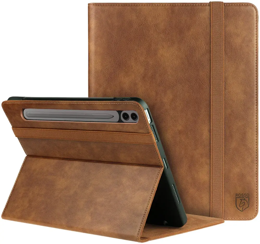 Rosso Element Samsung Tab S10 Lite / S10 FE / S9 FE / S9 Hoes Book Case Bruin afbeelding 1