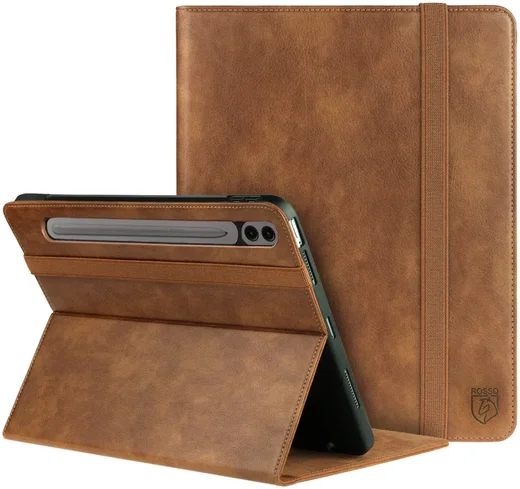 Rosso Element Samsung Tab S10 Lite / S10 FE / S9 FE / S9 Hoes Book Case Bruin afbeelding 1