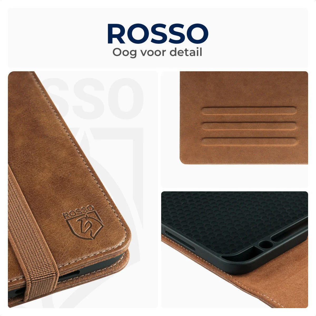 Rosso Element Samsung Tab S10 Lite / S10 FE / S9 FE / S9 Hoes Book Case Bruin afbeelding 6