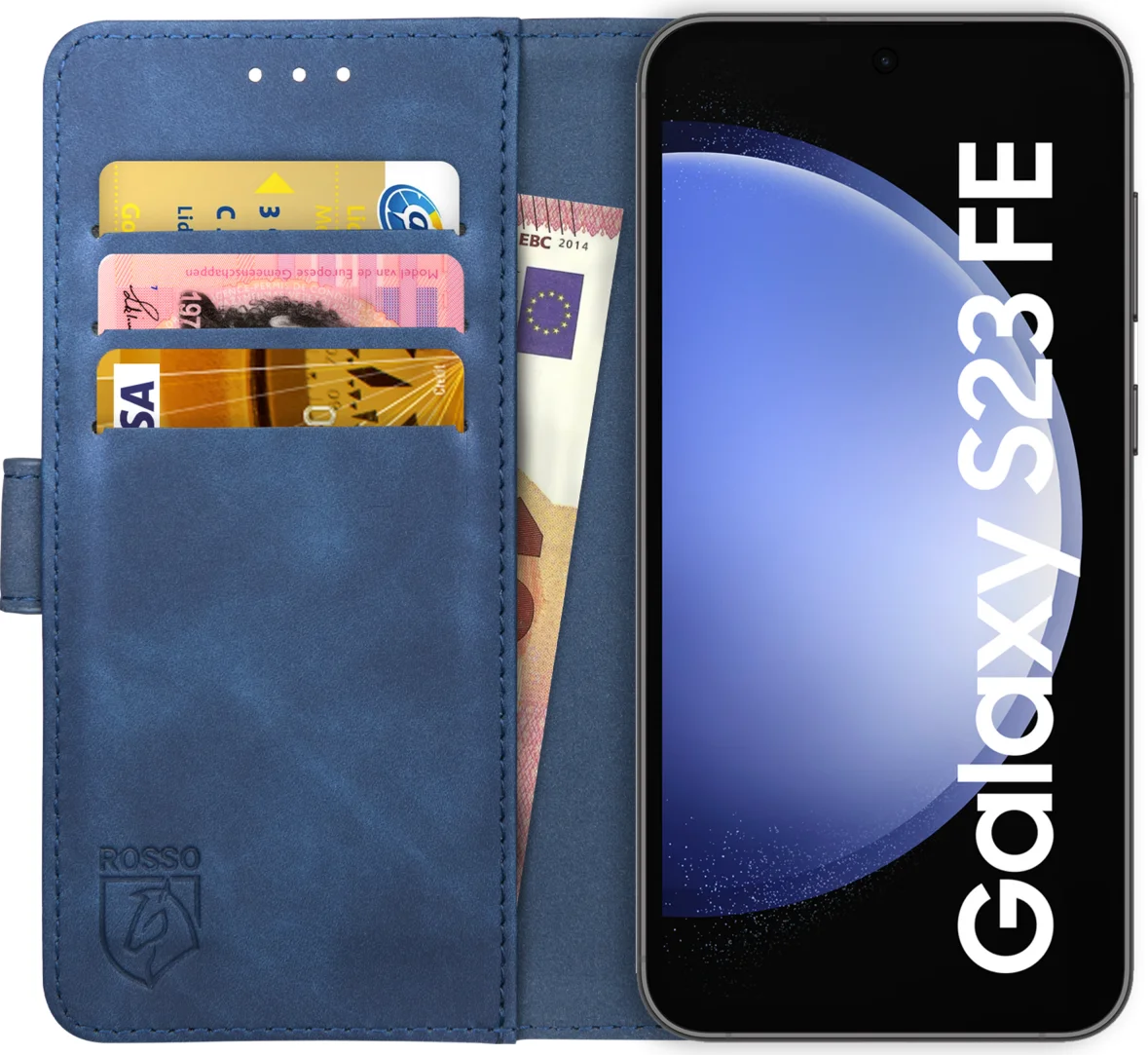 Rosso Element Samsung Galaxy S23 FE Hoesje Book Case Wallet Blauw afbeelding 1