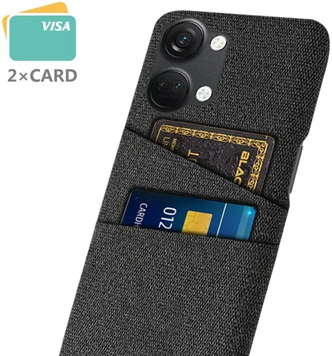 OnePlus Nord 3 5G Hoesje met Kaarthouder Back Cover Zwart afbeelding 2