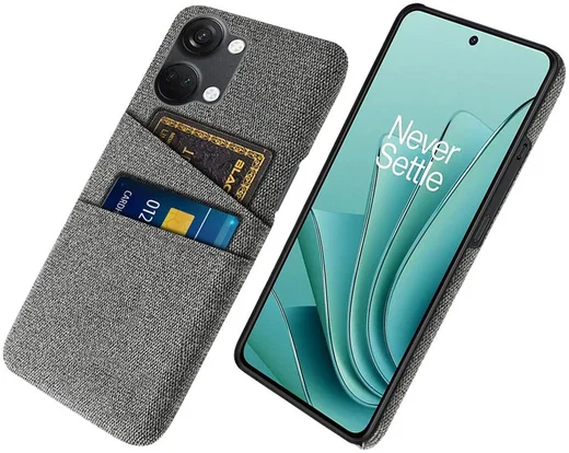 OnePlus Nord 3 5G Hoesje met Kaarthouder Back Cover Grijs afbeelding 1