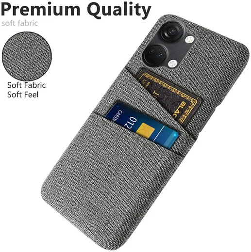 OnePlus Nord 3 5G Hoesje met Kaarthouder Back Cover Grijs afbeelding 3