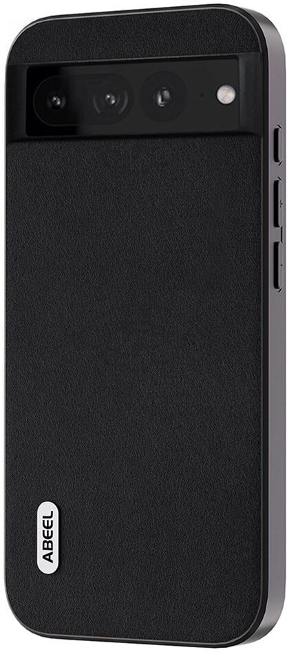 ABEEL Nappa Google Pixel 8 Hoesje Leer Back Cover Zwart afbeelding 1