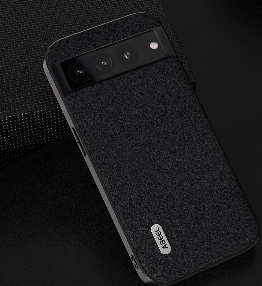 ABEEL Nappa Google Pixel 8 Hoesje Leer Back Cover Zwart afbeelding 2