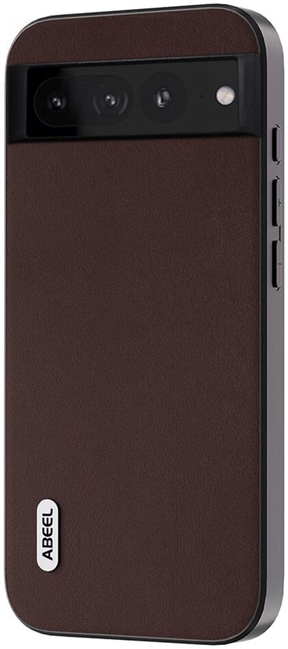 ABEEL Nappa Google Pixel 8 Hoesje Leer Back Cover Coffee afbeelding 1