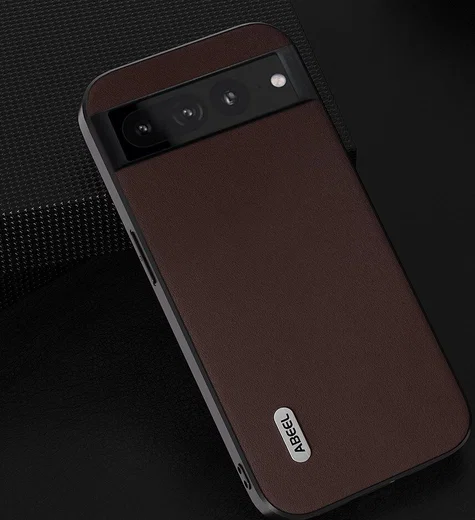 ABEEL Nappa Google Pixel 8 Hoesje Leer Back Cover Coffee afbeelding 2