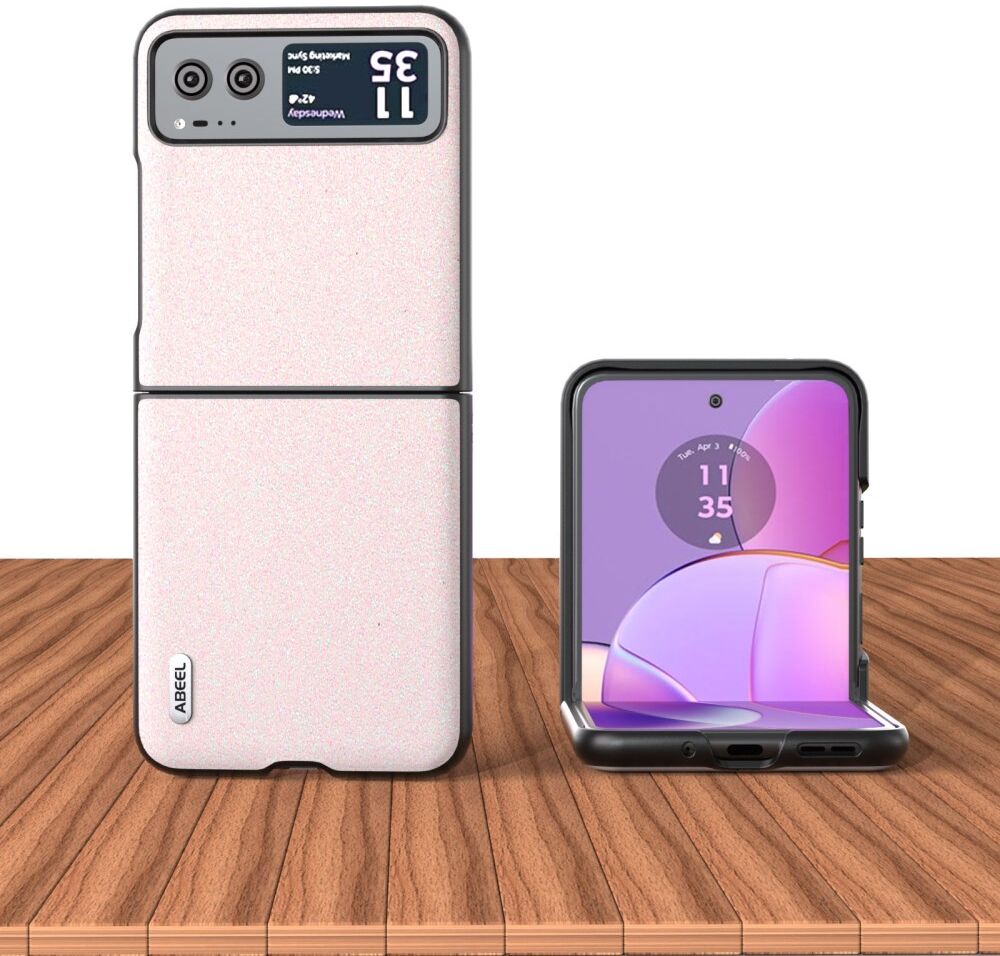 ABEEL Glitter Motorola Razr 40 Hoesje Back Cover Wit afbeelding 2