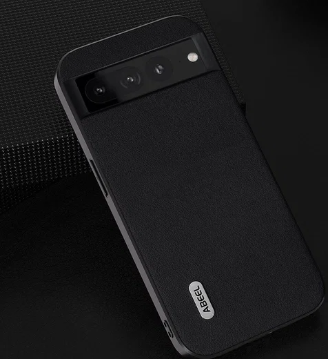 ABEEL Nappa Google Pixel 8 Pro Hoesje Leer Back Cover Zwart afbeelding 2