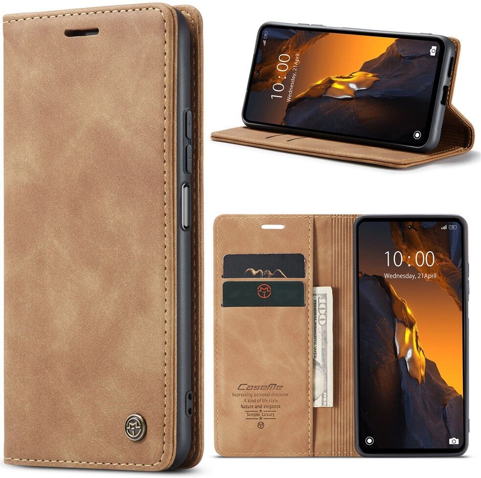 CaseMe 013 Xiaomi Poco F5 5G Hoesje Book Case en Back Cover Bruin afbeelding 1