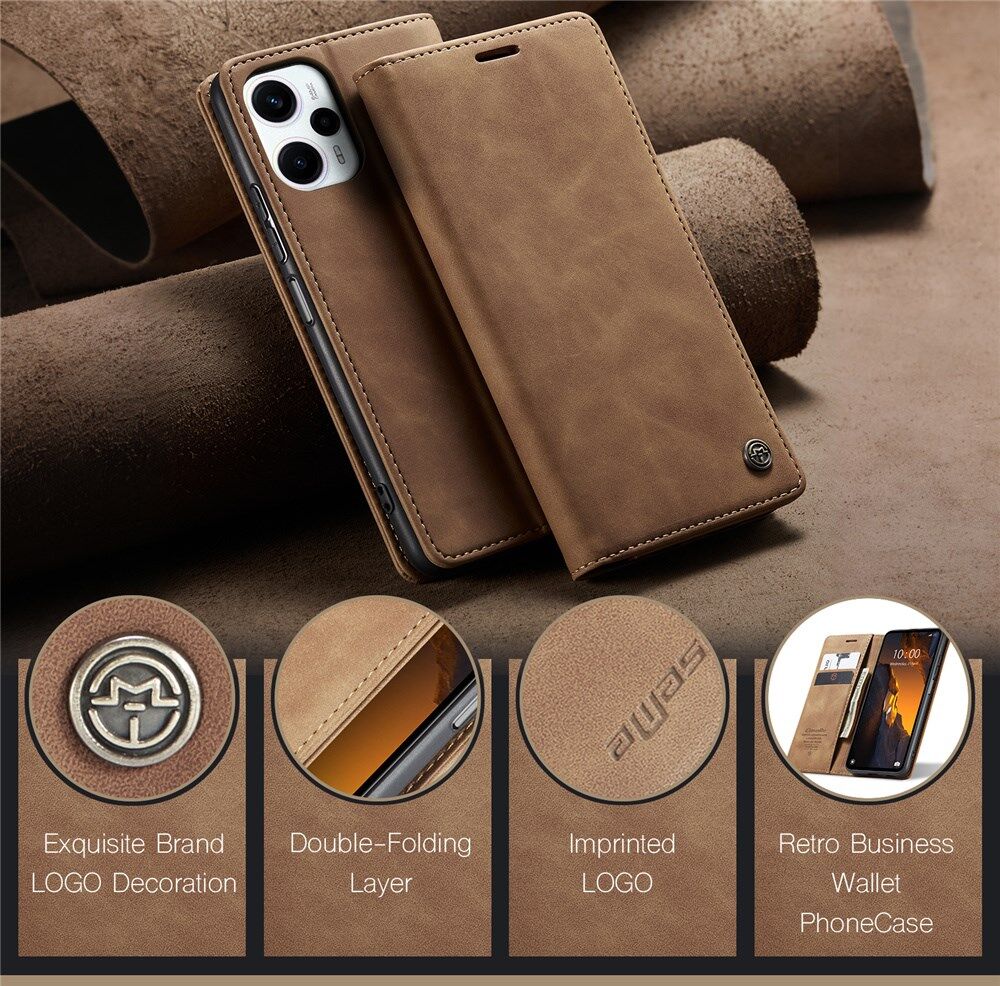 CaseMe 013 Xiaomi Poco F5 5G Hoesje Book Case en Back Cover Bruin afbeelding 11