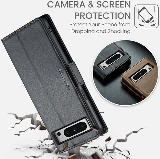 CaseMe 023 Google Pixel 8 Pro Hoesje Book Case Zwart afbeelding 6