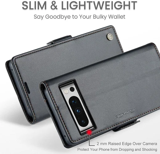 CaseMe 023 Google Pixel 8 Pro Hoesje Book Case Zwart afbeelding 4
