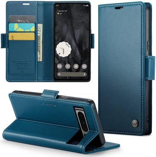 CaseMe 023 Google Pixel 8 Pro Hoesje Book Case Blauw afbeelding 2