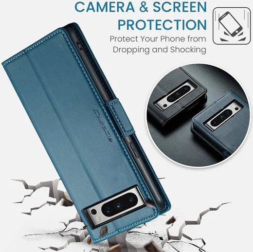 CaseMe 023 Google Pixel 8 Pro Hoesje Book Case Blauw afbeelding 6