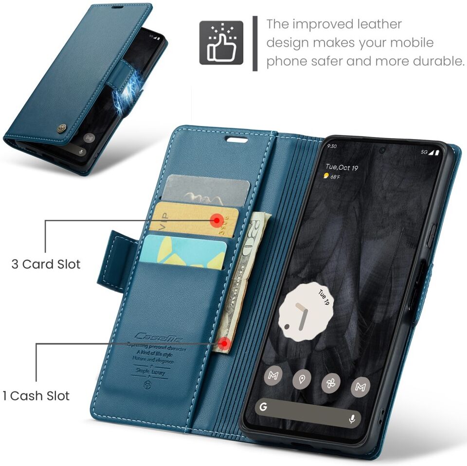 CaseMe 023 Google Pixel 8 Pro Hoesje Book Case Blauw afbeelding 7