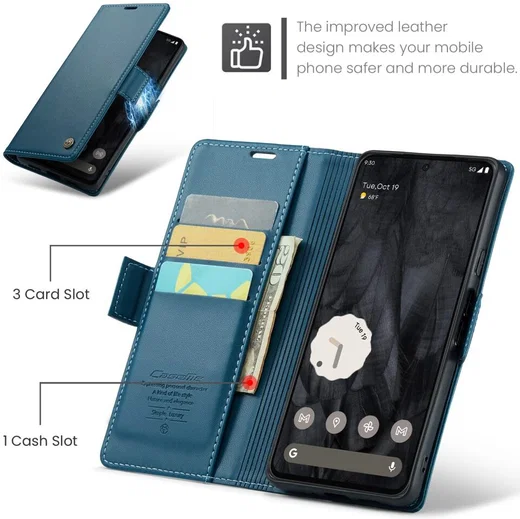 CaseMe 023 Google Pixel 8 Pro Hoesje Book Case Blauw afbeelding 7