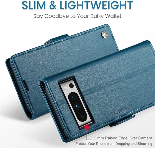 CaseMe 023 Google Pixel 8 Pro Hoesje Book Case Blauw afbeelding 4