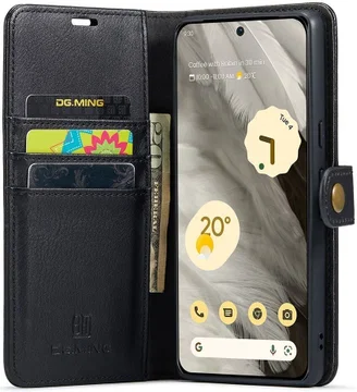 DG Ming Google Pixel 8 Hoesje Retro Wallet Book Case Zwart