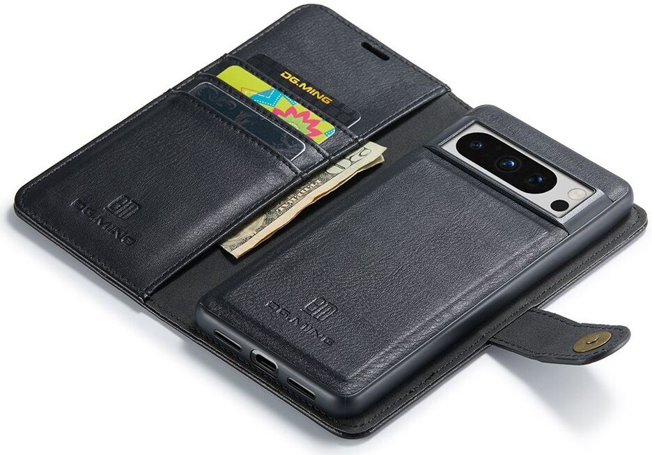 DG Ming Google Pixel 8 Pro Hoesje Retro Wallet Book Case Zwart afbeelding 6