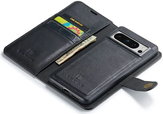 DG Ming Google Pixel 8 Pro Hoesje Retro Wallet Book Case Zwart afbeelding 6