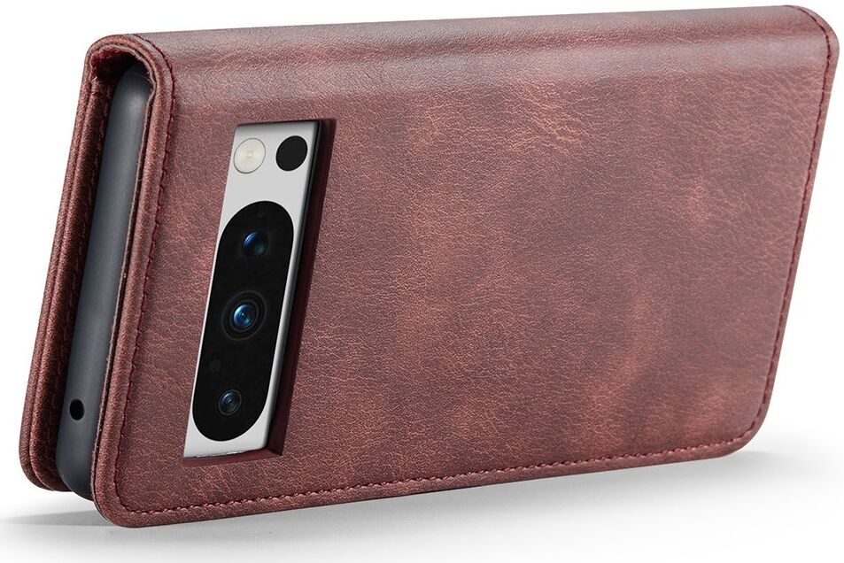DG Ming Google Pixel 8 Pro Hoesje Retro Wallet Book Case Rood afbeelding 3