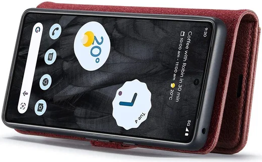 DG Ming Google Pixel 8 Pro Hoesje Retro Wallet Book Case Rood afbeelding 4