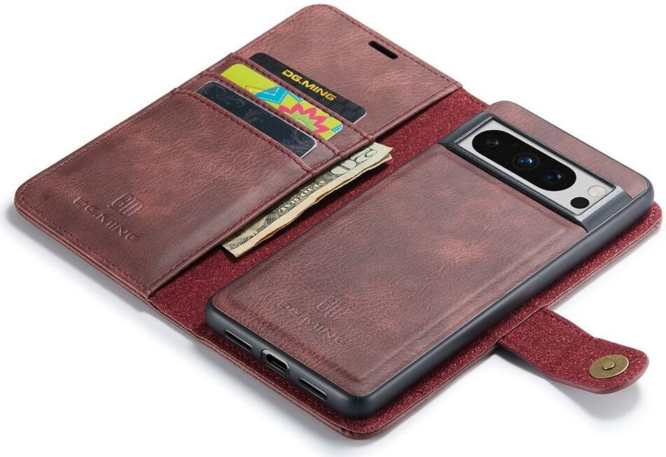 DG Ming Google Pixel 8 Pro Hoesje Retro Wallet Book Case Rood afbeelding 6