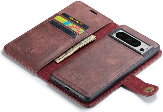 DG Ming Google Pixel 8 Pro Hoesje Retro Wallet Book Case Rood afbeelding 6