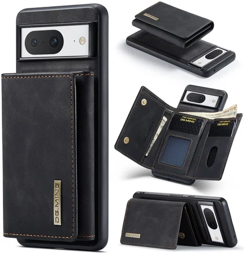 DG Ming Google Pixel 8 Hoesje met Magnetische Kaarthouder Zwart afbeelding 3