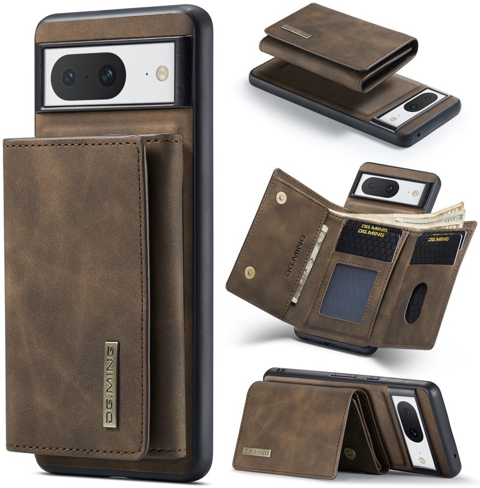 DG Ming Google Pixel 8 Hoesje met Magnetische Kaarthouder Coffee afbeelding 2