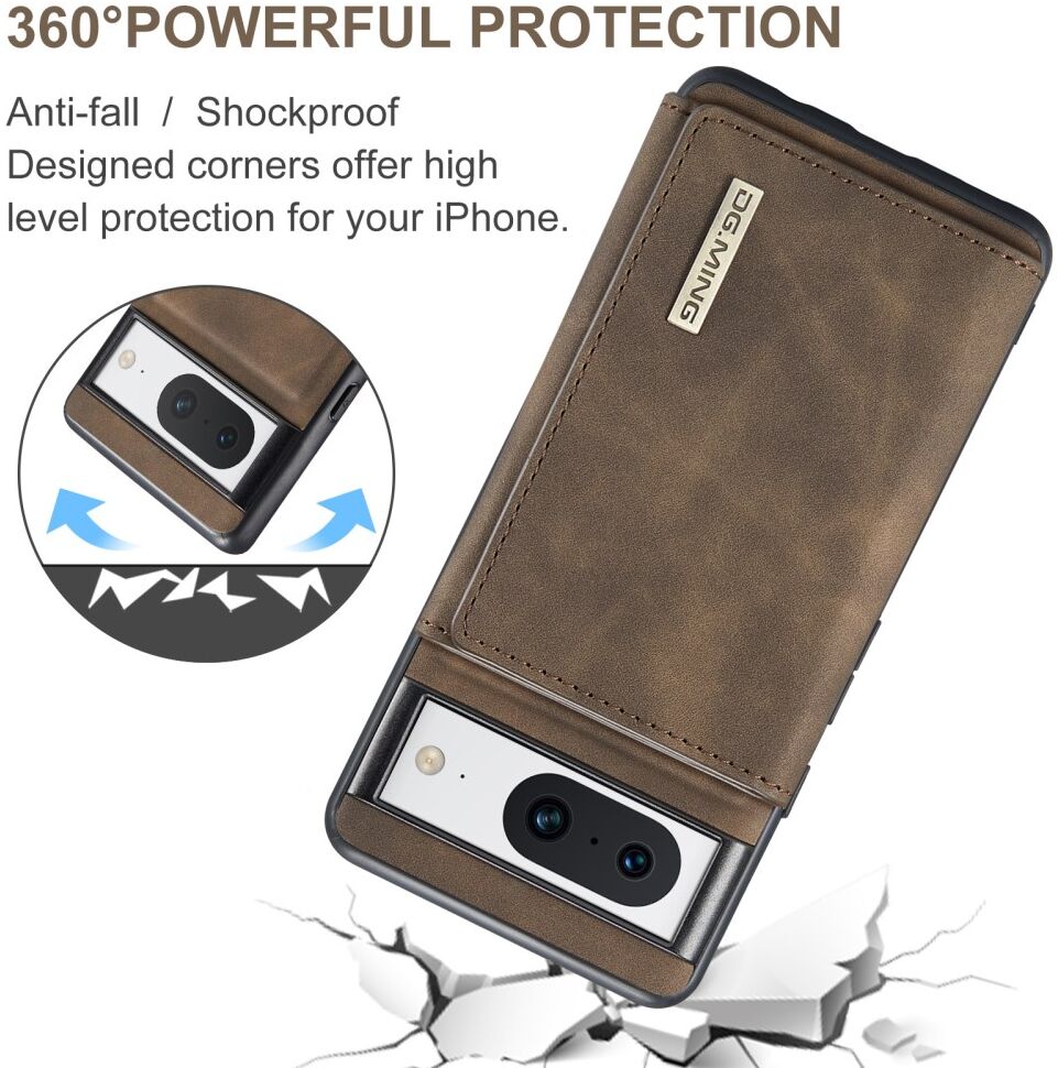 DG Ming Google Pixel 8 Hoesje met Magnetische Kaarthouder Coffee afbeelding 4