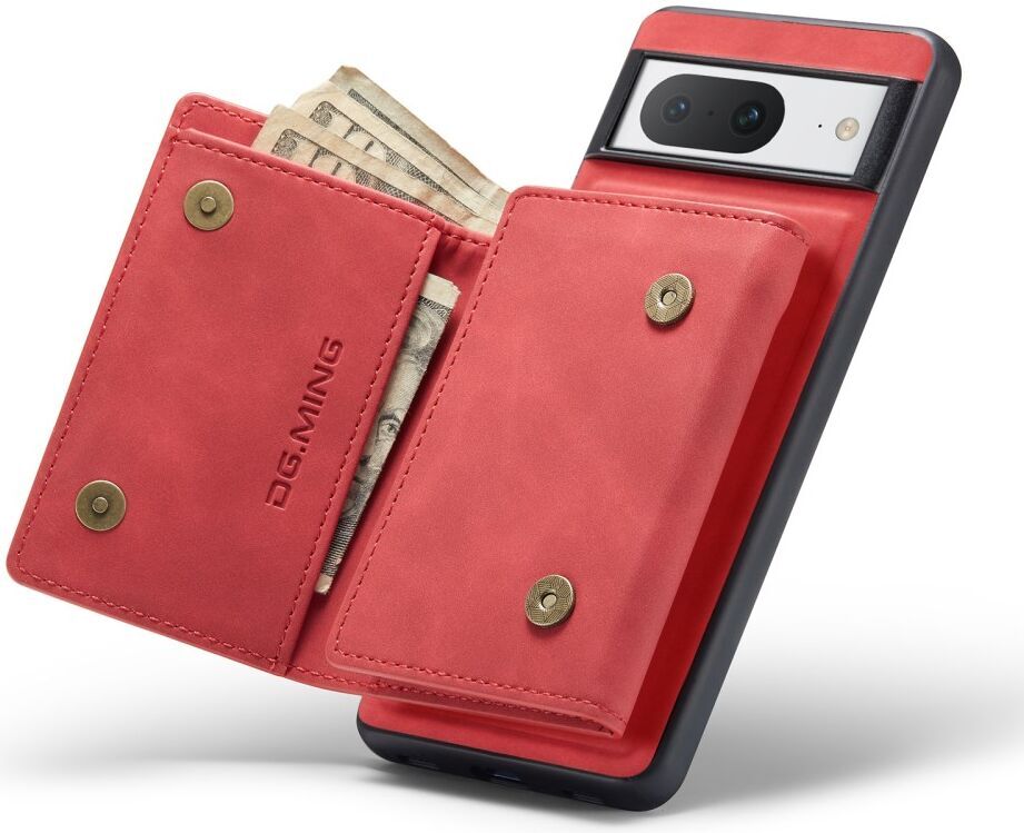 DG Ming Google Pixel 8 Hoesje met Magnetische Kaarthouder Rood afbeelding 10