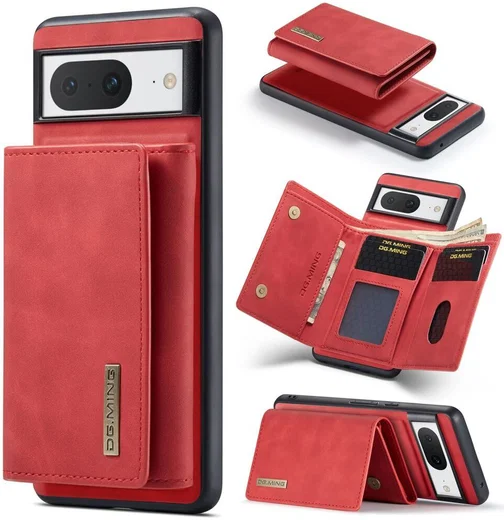 DG Ming Google Pixel 8 Hoesje met Magnetische Kaarthouder Rood afbeelding 2