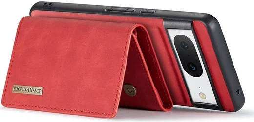 DG Ming Google Pixel 8 Hoesje met Magnetische Kaarthouder Rood afbeelding 8