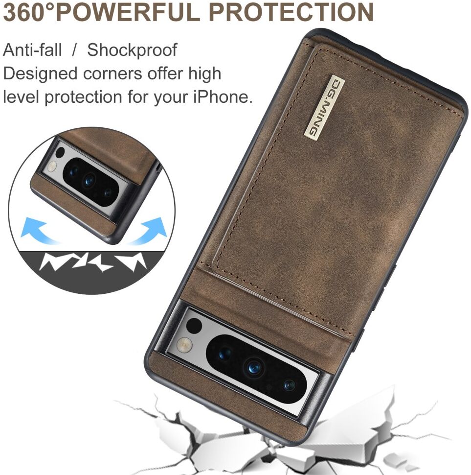 DG Ming Google Pixel 8 Pro Hoesje met Magnetische Kaarthouder Coffee afbeelding 5