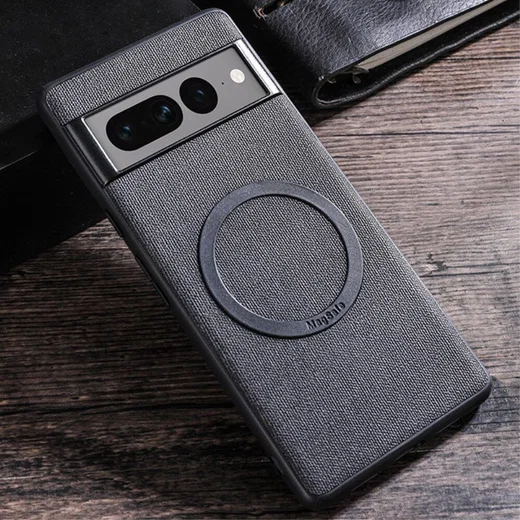 Google Pixel 8 Pro Hoesje met Stoffen Afwerking MagSafe Zwart afbeelding 4