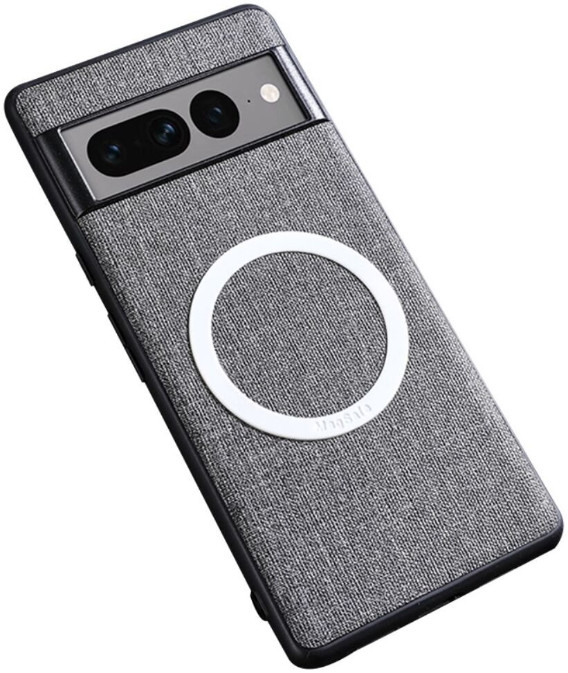 Google Pixel 8 Pro Hoesje met Stoffen Afwerking MagSafe Grijs afbeelding 1