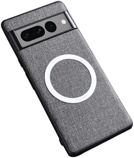 Google Pixel 8 Pro Hoesje met Stoffen Afwerking MagSafe Grijs afbeelding 1