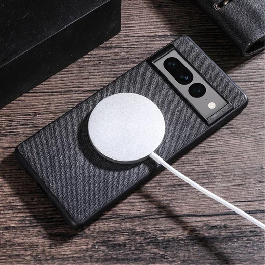 Google Pixel 8 Pro Hoesje met Stoffen Afwerking MagSafe Grijs afbeelding 2