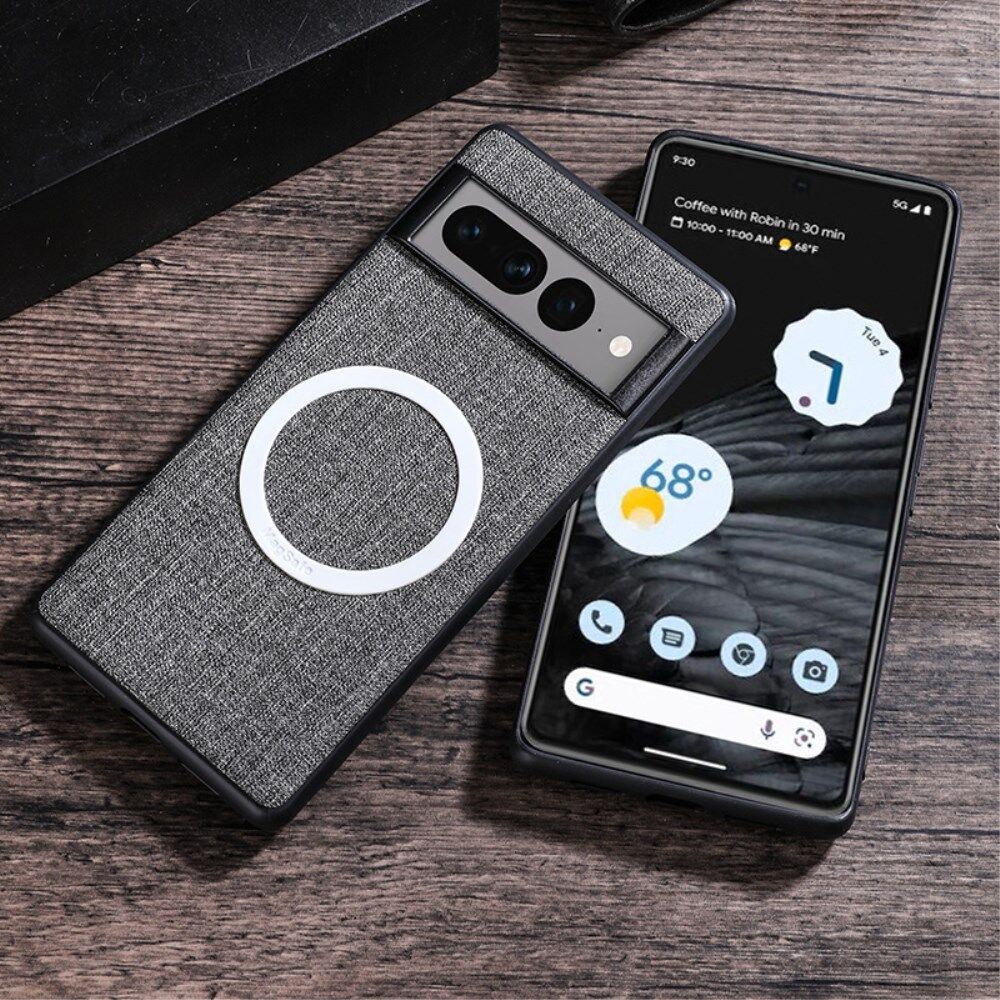 Google Pixel 8 Pro Hoesje met Stoffen Afwerking MagSafe Grijs afbeelding 5