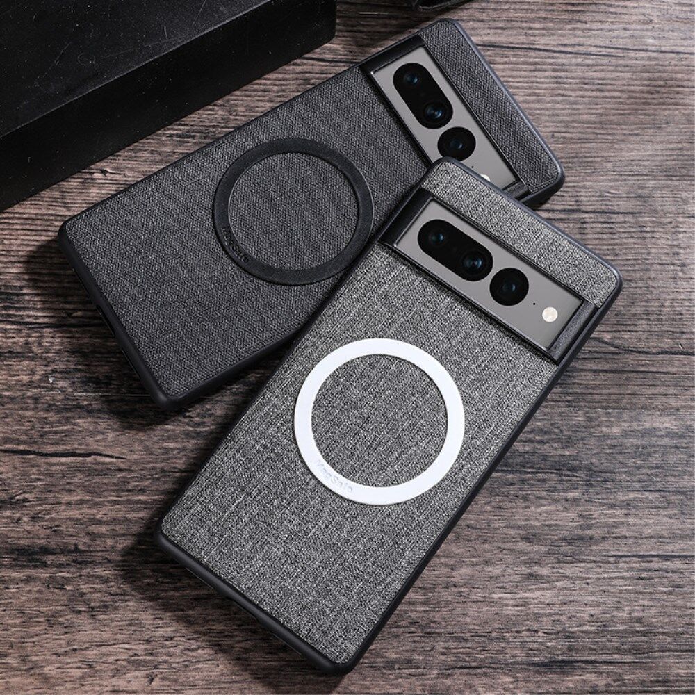 Google Pixel 8 Pro Hoesje met Stoffen Afwerking MagSafe Grijs afbeelding 6