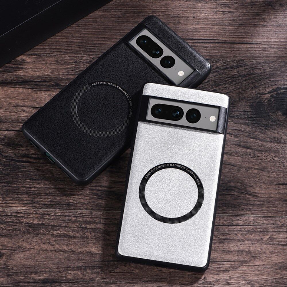 Google Pixel 8 Pro Hoesje MagSafe Kunstleer Back Cover Zwart afbeelding 3