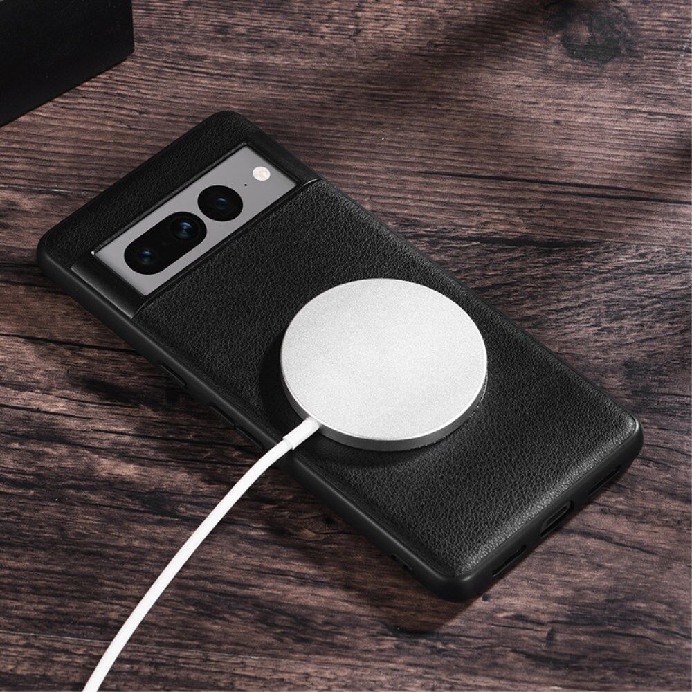 Google Pixel 8 Pro Hoesje MagSafe Kunstleer Back Cover Zwart afbeelding 5