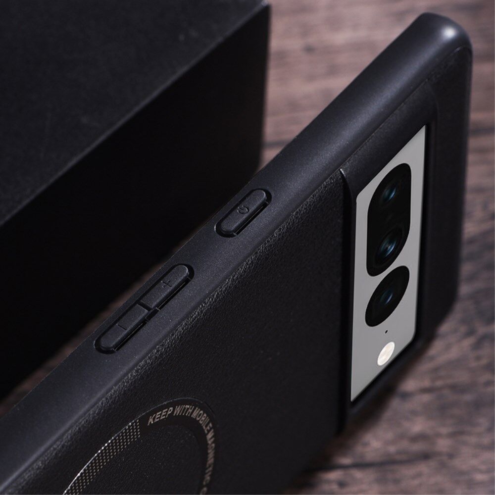 Google Pixel 8 Pro Hoesje MagSafe Kunstleer Back Cover Zwart afbeelding 7